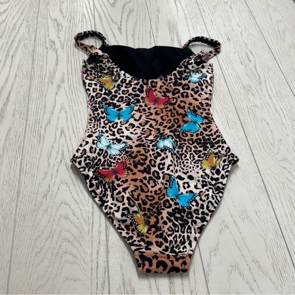 Johnny Was Multicolor Floral and Leopard Print Swimsuit - Picture 6 of 8